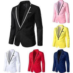 Mens White Suede Blazers Single Button Business Suit <strong>Jacket</strong> England Wrinkle Free Sport Coat American Apparel - Product Image 5