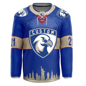 Maillot de hockey sur glace personnalisé pour équipe, avec logo en maille cousu, entièrement lacé, pour adultes - Product Image 1