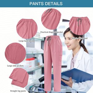 Ensemble de gommage médecin <span class=keywords><strong>infirmière</strong></span> femmes hommes uniforme d'hôpital clinique chirurgien médical vêtements d'allaitement dentaire pédiatrique Salon de beauté costume de travail - Product Image 3