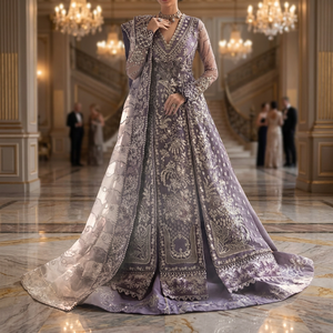 Wholesale Supplier Fashion Designer New Bridal Wedding <b>Dress</b> Crystal Flowers Embroidery Plus Size Floor-Length A-Line Silhouette - Product Image 3