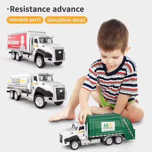 पांडा 3 पैक 1:50 पैमाने पर डायकास्ट मिश्र ट्रक खिलौना मॉडल सिमुलेशन कचरा कार टैंकर एक्सप्रेस डिलीवरी परिवहन वाहन धातु - Product Image 2