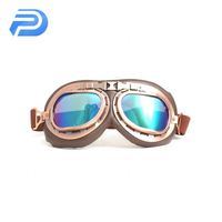Lunettes de moto rétro bon marché Lunettes vintage pour pilote Steampunk ATV UTV Vélo Casque de moto en cuivre