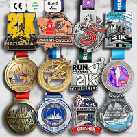 Medalla Deportiva Personalizada de Metal para Maratón, Aleación de Zinc 3D, 5K, 10K, Medio Maratón, Carrera Urbana, Premio de Esmalte Suave para Finalistas