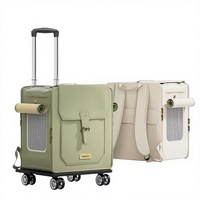 Sac de voyage pliable pour animaux de compagnie, pour chiens de taille moyenne, avec roulettes amovibles, en tissu Oxford, ventilation en maille, fermeture éclair, poussette pour animaux