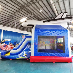 Commercial space shuttle themed inflatable bounce house combo with a slide party jumping <b>bouncy</b> <b>castle</b> - Product Image 2