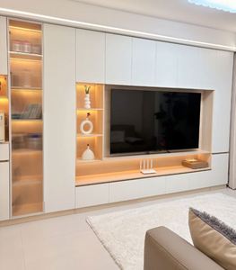 Mueble de TV Personalizado para Hogar, Hotel, Villa, Madera Maciza, Inteligente, Moderno, Lujoso, Minimalista, Fábrica de Origen, Diseño Gratuito, MOQ 2 Piezas - Product Image 2