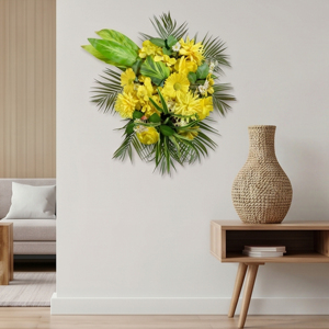 Bouquet de fleurs artificielles jaunes, couronnes et guirlandes décoratives, arrangement floral pour la maison, les mariages, les fêtes et les événements - Product Image 2