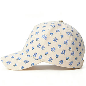 Gorra de Béisbol de 5 Paneles con Estampado Floral Azul – Gorra Trucker Ajustable para Estilo Urbano y Uso Diario - Product Image 2