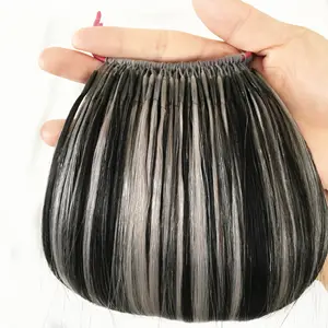 Оптовая цена, разноцветные натуральные волосы, хлопчатобумажная нить, двойники, наращивание волос с I-tip напрямую от китайского завода