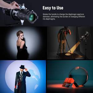 NEEWER Spotlight Mount <span class=keywords><strong>Iris</strong></span> LS-39/LS-38/LS-48 Snoot 5-60mm Diaphragme d'ouverture réglable, support de montage, contrôle optique du diaphragme de l'objectif - Product Image 6