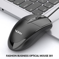 Ratón Óptico con Cable USB V301 Portátil, Clásico, 3D, 1200DPI, Ergonómico, para Oficina y Negocios, para Portátil