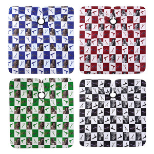 Capa de peluquería Wanmei, delantal de peluquería antiadherente con estampado para uso doméstico, diseño a cuadros verdes - Product Image 2