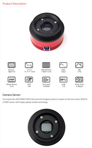 Caméra d'oculaire de télescope astronomique USB, caméra <span class=keywords><strong>CCD</strong></span> couleur DSP pour télescope, caméra d'oculaire numérique ZWO ASI174MM - Product Image 5