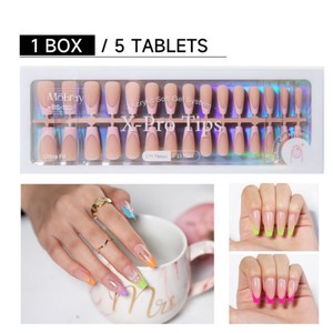Nuevo estilo francés Nail Tips150pcs Corto Medio Almendra Acrílico <span class=keywords><strong>Uñas</strong></span> postizas Diseño de borde blanco Cubierta completa Puntas de <span class=keywords><strong>uñas</strong></span> artificiales - Product Image 6