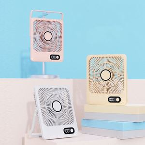 Nuevo Ventilador de Mano Eléctrico Mini 2024 con Gancho, Alimentación USB/Batería, Pantalla LED, 5 Velocidades, Portátil para Uso en Exteriores, Automóviles y Hoteles - Product Image 1