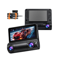 Caméra embarquée 4K 3,35 pouces avec double objectif avant et arrière, 3 caméras, WiFi, GPS, garantie 1 an, enregistreur vidéo
