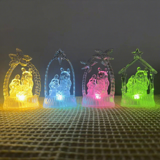 Factory Direct Battery Nativity Scene LED Lights Multiple Frame Styles Christian Table Decoration Religious Small Night Light