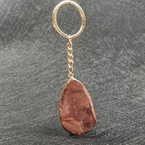 HZ Good Supply Crystal Agate Original Stone love Water Drop Key Chain Pendant Chain