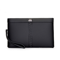 Dompet Pria Kulit PU Anti Air dengan Logo, Ritsleting, dan Bahan Polyester untuk Menyimpan Uang