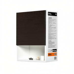 Mueble de Pared de 1 Puerta con Compartimento Abierto para Café, 28 cm de Ancho, 59 cm de Alto, Almacenamiento para Cocina - Product Image 3