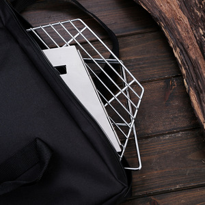Parrilla Portátil Plegable para Barbacoa, OEM ODM, con Soporte para Leña y Recipiente, para Acampar al Aire Libre - Product Image 4