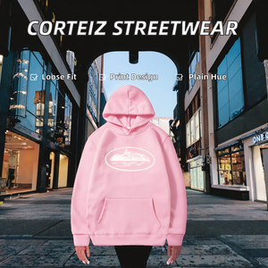 Sólido estilo callejero suelto tejido sudadera conjunto mujeres y hombres primavera Casual moda Hip-Hop sudaderas con capucha - Product Image 2
