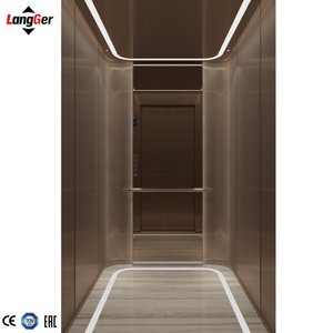 Langger estilo Popular 1000kgs seguridad <span class=keywords><strong>304</strong></span> línea de cabello elevadores de acero inoxidable elevador de pasajeros interior para construcción - Product Image 6
