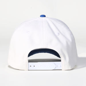 Casquette de sport en coton sergé 5 panneaux de haute qualité Lanhai personnalisée, logo brodé 3D, visière incurvée, casquette de baseball bleue - Product Image 5