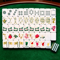 Jeu de Mahjong Américain Pliable de Luxe Personnalisé, 160 Tuiles en Acrylique, Motif Exquis de Qualité Supérieure pour le Divertissement des Adultes