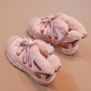 2024 nuevas <span class=keywords><strong>botas</strong></span> de invierno gruesas y cálidas Unisex para niños, botines antideslizantes con <span class=keywords><strong>cordones</strong></span> para niñas, zapatos de invierno para niñas - Product Image 3