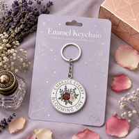 Llaveros de Moda con Diseño de Botánica, Lindos y Suaves, Decoración para Bolsos, Personalizables con Logotipo, Llaveros de Esmalte con Flores