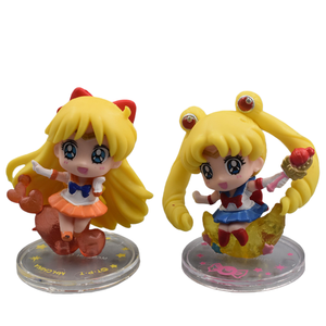 Ensemble de figurines Sailor Moon style Q avec Tuxedo Mask et les Sailor Scouts en tenues uniques, parfait pour les fans d'anime, collection et cadeaux - Product Image 1