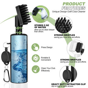 Kit de Nettoyage de Golf à Succès : Brosse à Bouteille à Poils en Nylon, Brosse Nettoyante pour Clubs de Golf et Aiguiseur de Rainures de Clubs de Golf - Product Image 5