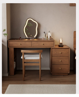 Table de toilette moderne simple en bois massif durable et extensible avec rangement, meuble de salle de bain pour la maison, coiffeuse pour chambre et hôtel