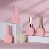 Flacon de vernis à ongles mat de 13 ml, forme géométrique, design de marque de beauté, emballage vide pour gel UV, nail art, avec pinceau