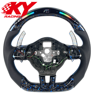 Accesorios Interiores para VW MK6 GTI Polo Jetta Golf 6 Passat MK8 MK7 MK5, Volante Personalizado de Fibra de Carbono Forjado con LED e Indicador de RPM - Product Image 1