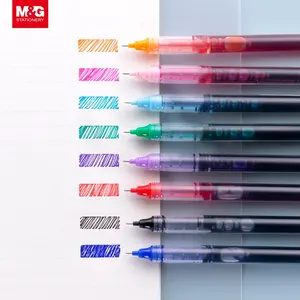 M & G Economic Liquid Roller Pen 0.5 mm Black Blue Red Pink Orange Green Purple Liquid Ink Roller Pen