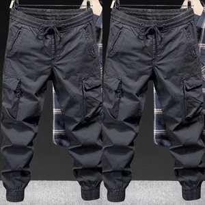 Pantalones Cargo Casuales para Hombre, Estilo Americano Moderno, Color Sólido, Cierre de <span class=keywords><strong>Cremallera</strong></span> Media, Corte Holgado, Tejido Plano, para Primavera y Otoño - Product Image 5