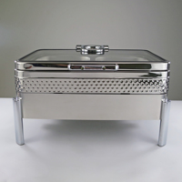 Réchaud de buffet professionnel pour hôtels et restaurants, design Royal Moderne de luxe, finition martelée, en acier inoxydable, finition Or Rose