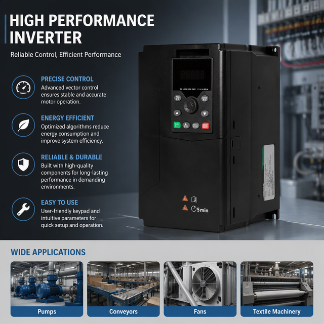 Linecome Factory VFD 220v Single Phase to 380v Three Phase Vector Control 4kW Variable Frequency Drive for Compressor AC Motor