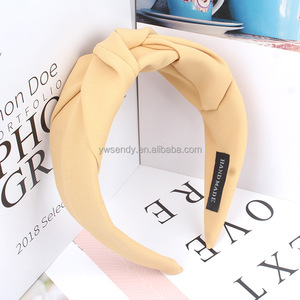 Băng Đô Màu Trơn Thắt Nút Xoắn Mùa Thu Đông Cho Nữ Phụ Kiện Đội Đầu Đa Năng Viền Rộng Bán Sỉ Từ Nhà Máy - Product Image 4