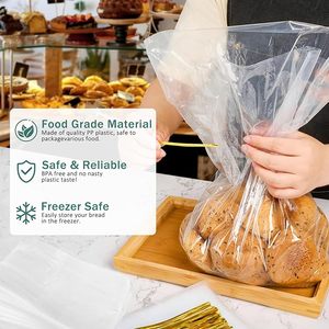 Disposable Plastic Side Gusset <b>Bread</b> <b>Bags</b> Ties CPP Material Heat Seal Airtight Moisture-Free Preservation Silk Supermarket - Product Image 1