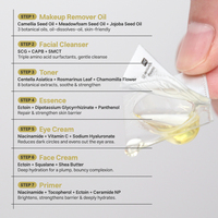 Kit de Voyage Régénérant OEM GHK-Cu au Peptide de Cuivre Bleu pour une Routine Complète de Soins en 7 Étapes et Soin du Visage Portable