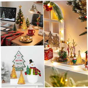 Wholesale Colorful Glowing Desktop Electronic Plastic Luminous Christmas <b>Tree</b> Night <b>Light</b> Xmas Ornament LED Lamps - Product Image 5