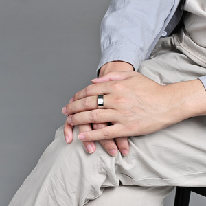 Minimalist, understated, unisex, smooth finish <b>ring</b>, <b>titanium</b> steel, gold-plated, unisex, pinky <b>ring</b>, stainless steel jewelry. - Product Image 3