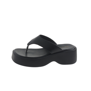 Sandales à semelles épaisses à bout ouvert, sandales à talons épais pour femmes, résistantes à l'usure, pour l'extérieur, style minimaliste, tongs de plage - Product Image 5