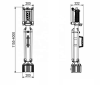 Lumière d'urgence mobile portable 180W avec trépied et batterie, mât télescopique de levage, éclairage de scène de travail PLT898