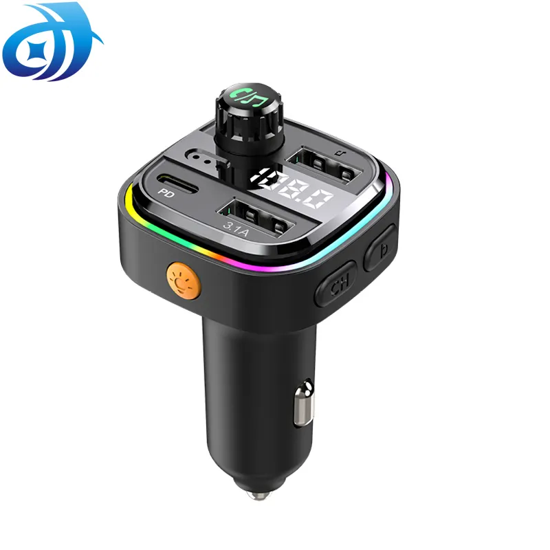 2 Poorten Pd 25W Type-C Snel Opladen Goede Prijs Usb Dual Blue Tooth Led Smart Car Charger fm-zender