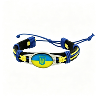 Bracelet tressé personnalisé avec le drapeau de l'Ukraine, bracelet en corde réglable pour les activités scolaires, accessoire de décoration pour la Journée nationale