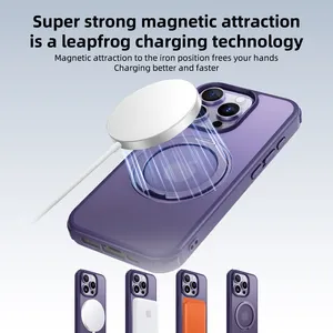 2024 New Product 3 In 1 Magnetic Phone Cover For Iphone 15 Pro Flexible Kickstand Phone Accessory Shockproof Phone Case